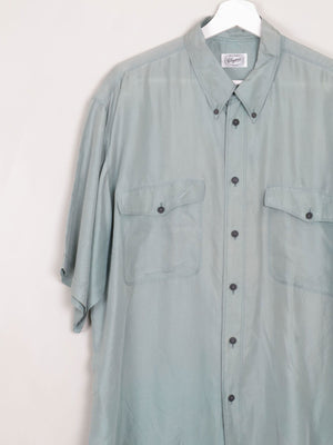 Men's Vintage Silk Shirt Sage Green L/XL - The Harlequin