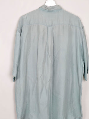 Men's Vintage Silk Shirt Sage Green L/XL - The Harlequin
