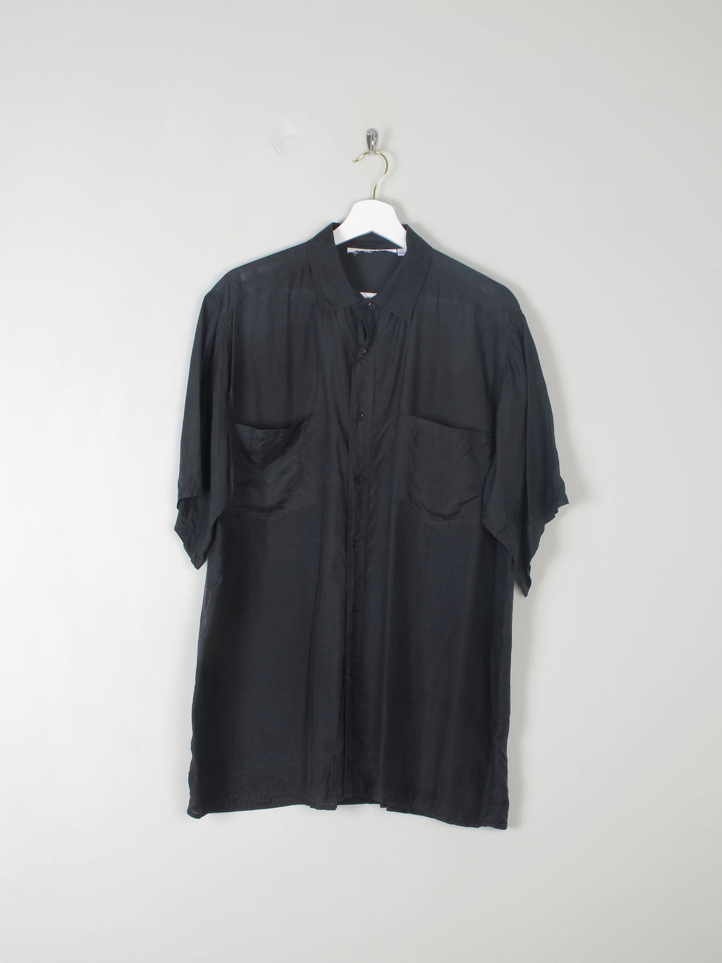 Men's Vintage Silk Short Sleeved Shirt L - The Harlequin