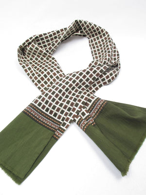 Men's Vintage Silk & Wool Scarf/ Cravat - The Harlequin