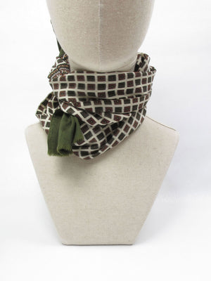 Men's Vintage Silk & Wool Scarf/ Cravat - The Harlequin