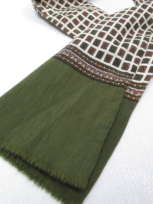 Men's Vintage Silk & Wool Scarf/ Cravat - The Harlequin