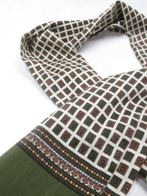 Men's Vintage Silk & Wool Scarf/ Cravat - The Harlequin