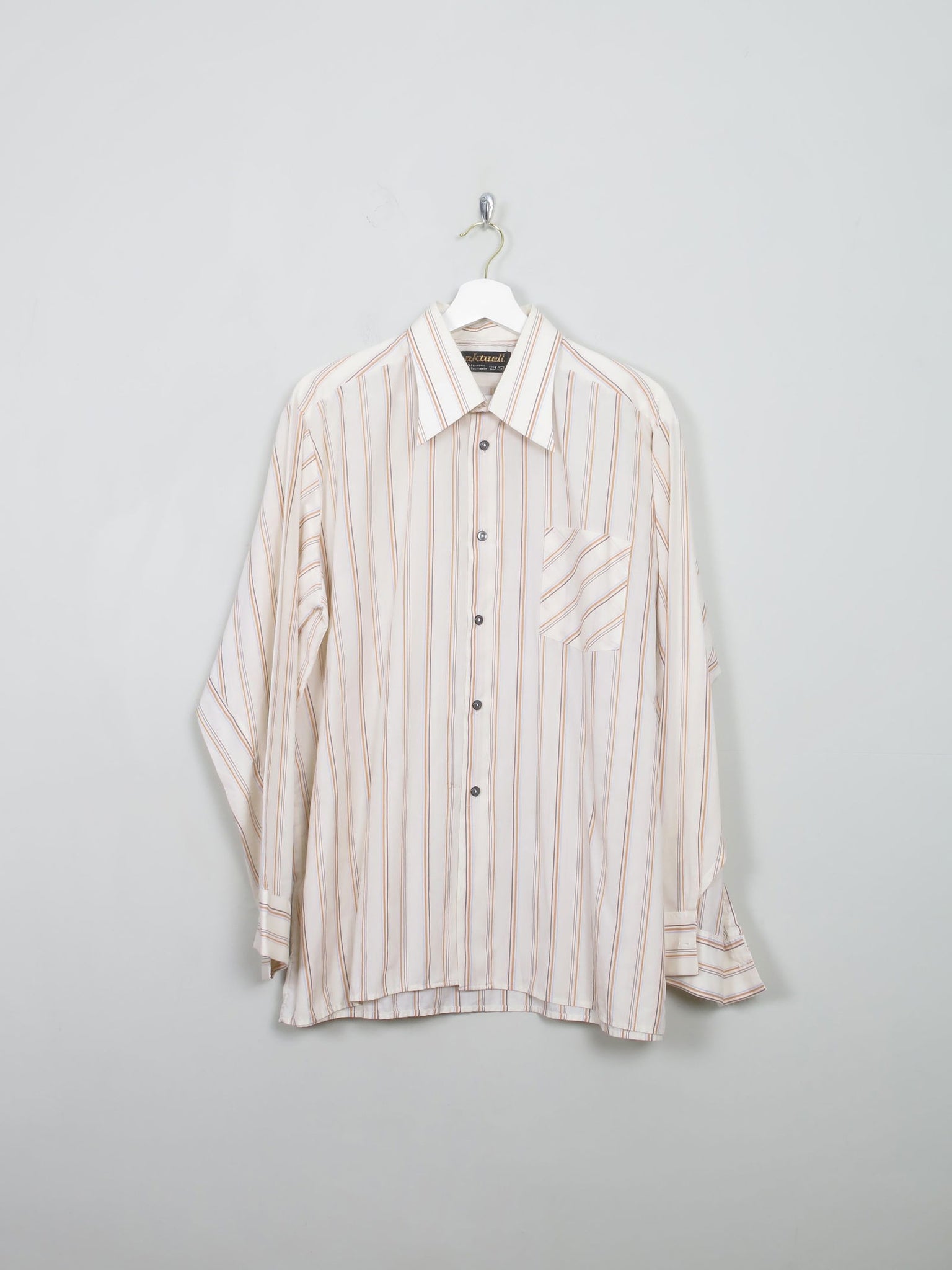 Men's Vintage Striped 1970s Shirt XL - The Harlequin