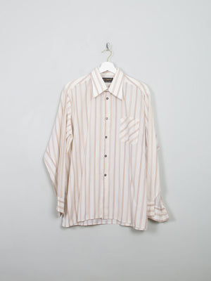 Men's Vintage Striped 1970s Shirt XL - The Harlequin