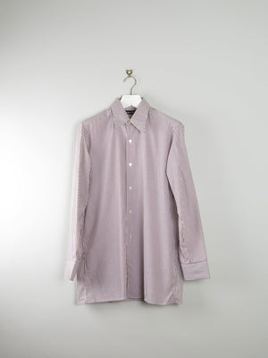 Men's Vintage Striped Brown 1970s Shirt M - The Harlequin