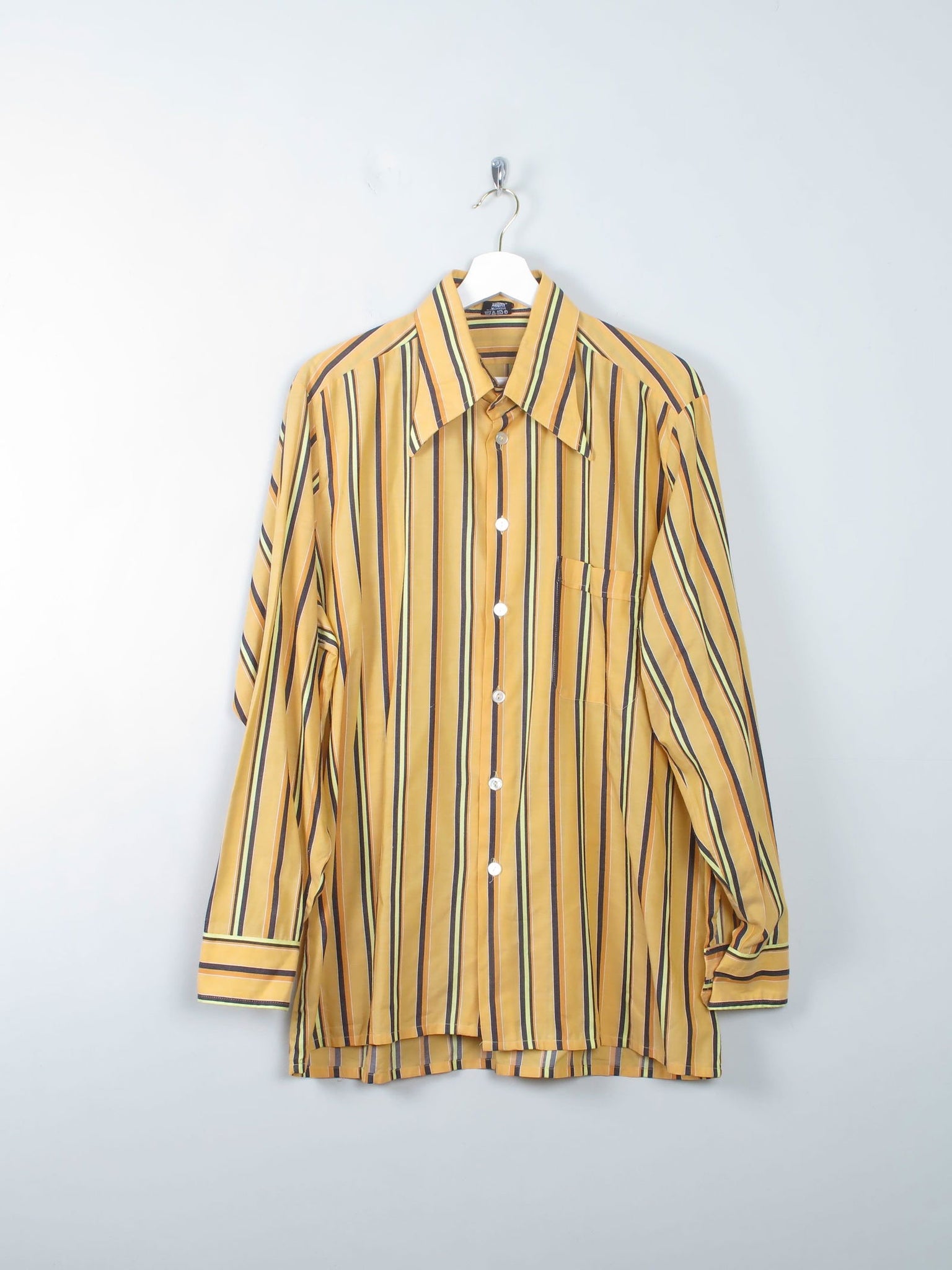 Men's Vintage Striped Yellow Shirt XL - The Harlequin