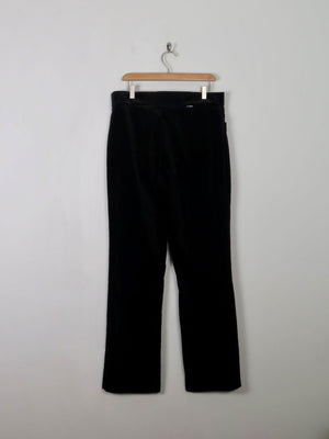 Men's Vintage Style Black Velvet Trousers  32"W 32" L - The Harlequin