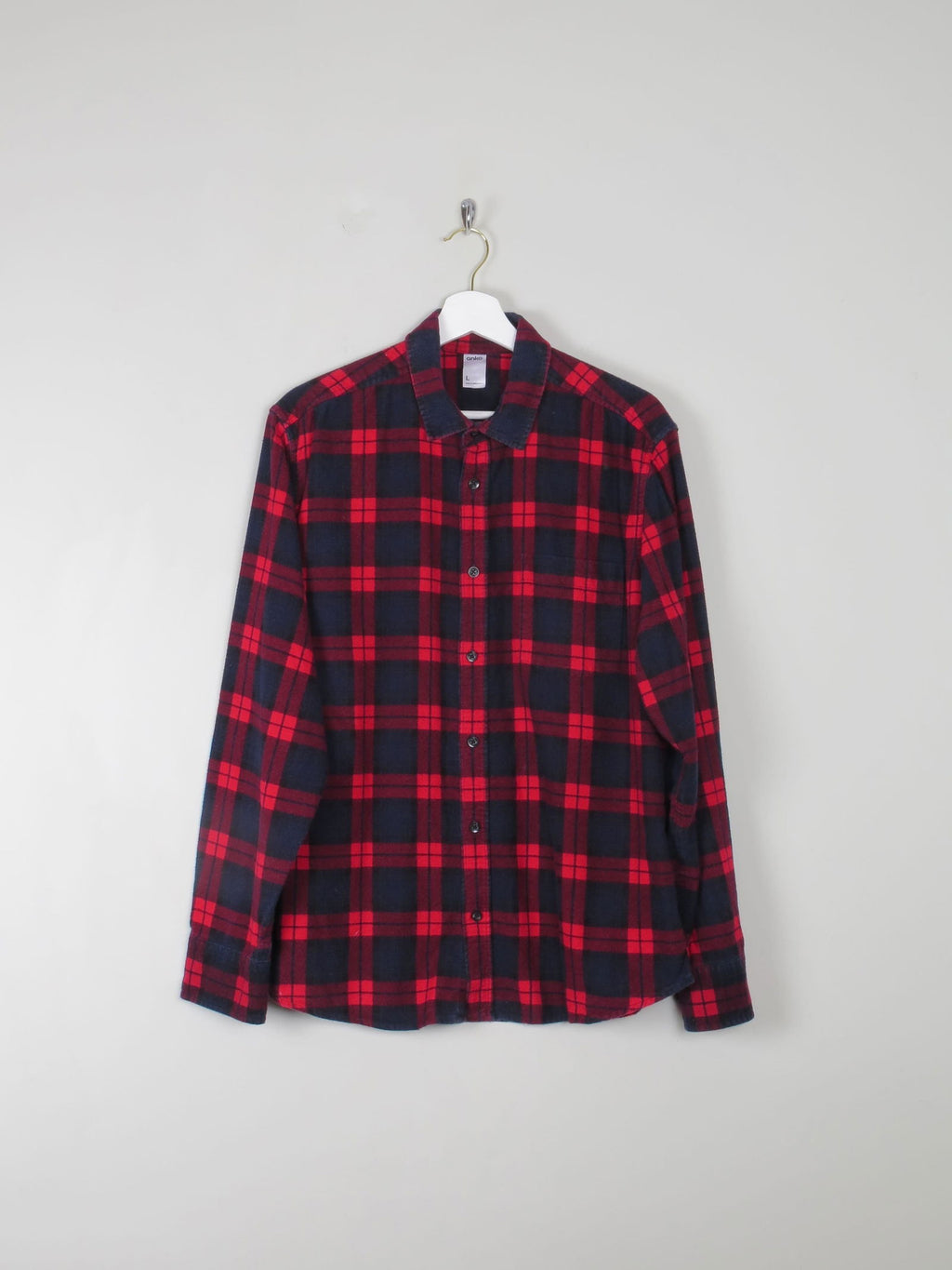 Men's Vintage Style Check Flannel  Shirt M - The Harlequin