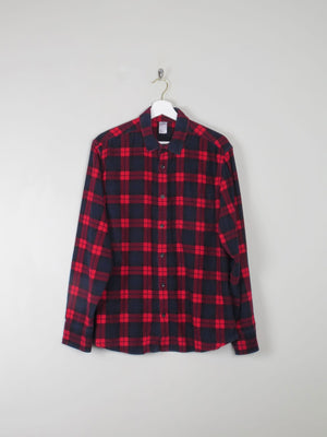 Men's Vintage Style Check Flannel  Shirt M - The Harlequin