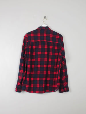 Men's Vintage Style Check Flannel  Shirt M - The Harlequin