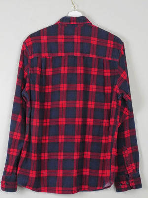 Men's Vintage Style Check Flannel  Shirt M - The Harlequin