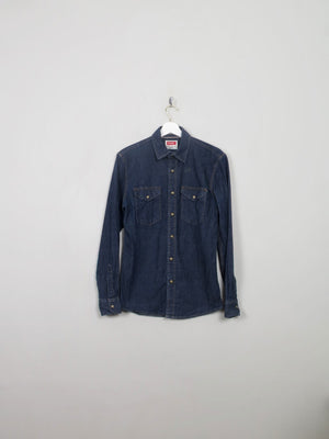 Men's Vintage Style Dark Denim Wrangler Shirt S - The Harlequin