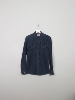 Men's Vintage Style Dark Denim Wrangler Shirt S - The Harlequin
