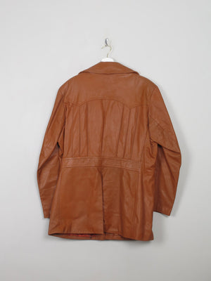 Men's Vintage Tan Leather Jacket L - The Harlequin