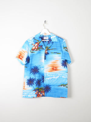 Men's Vintage Turquoise Hawaiian Shirt S/M - The Harlequin