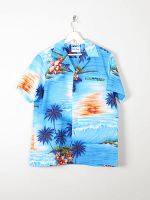 Men's Vintage Turquoise Hawaiian Shirt S/M - The Harlequin