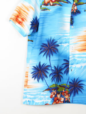 Men's Vintage Turquoise Hawaiian Shirt S/M - The Harlequin