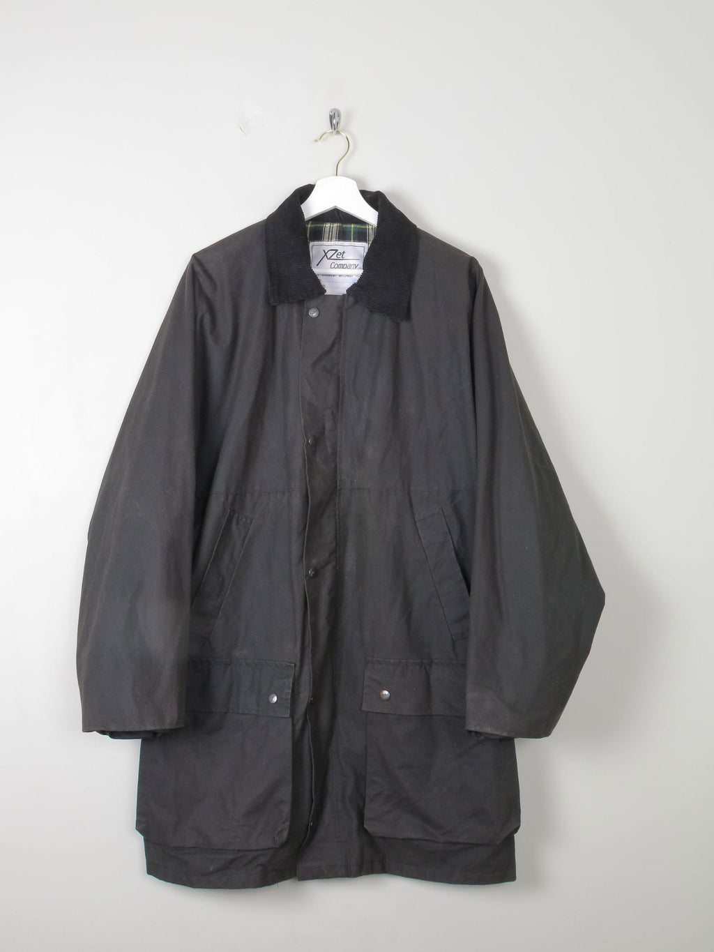 Men's Vintage Wax Jacket Black  XL - The Harlequin