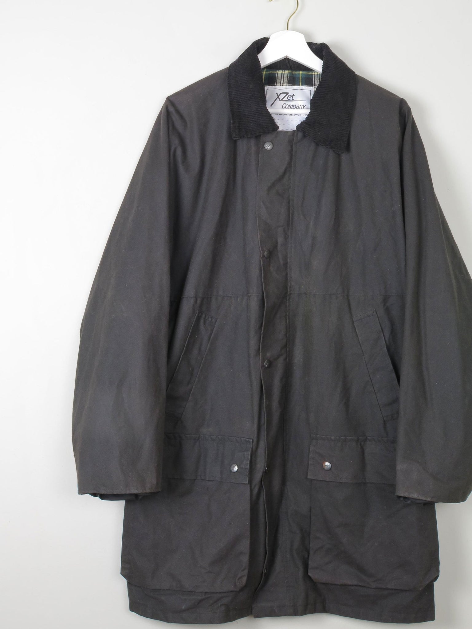 Men's Vintage Wax Jacket Black  XL - The Harlequin