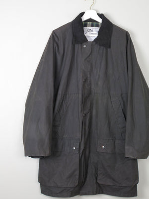 Men's Vintage Wax Jacket Black  XL - The Harlequin