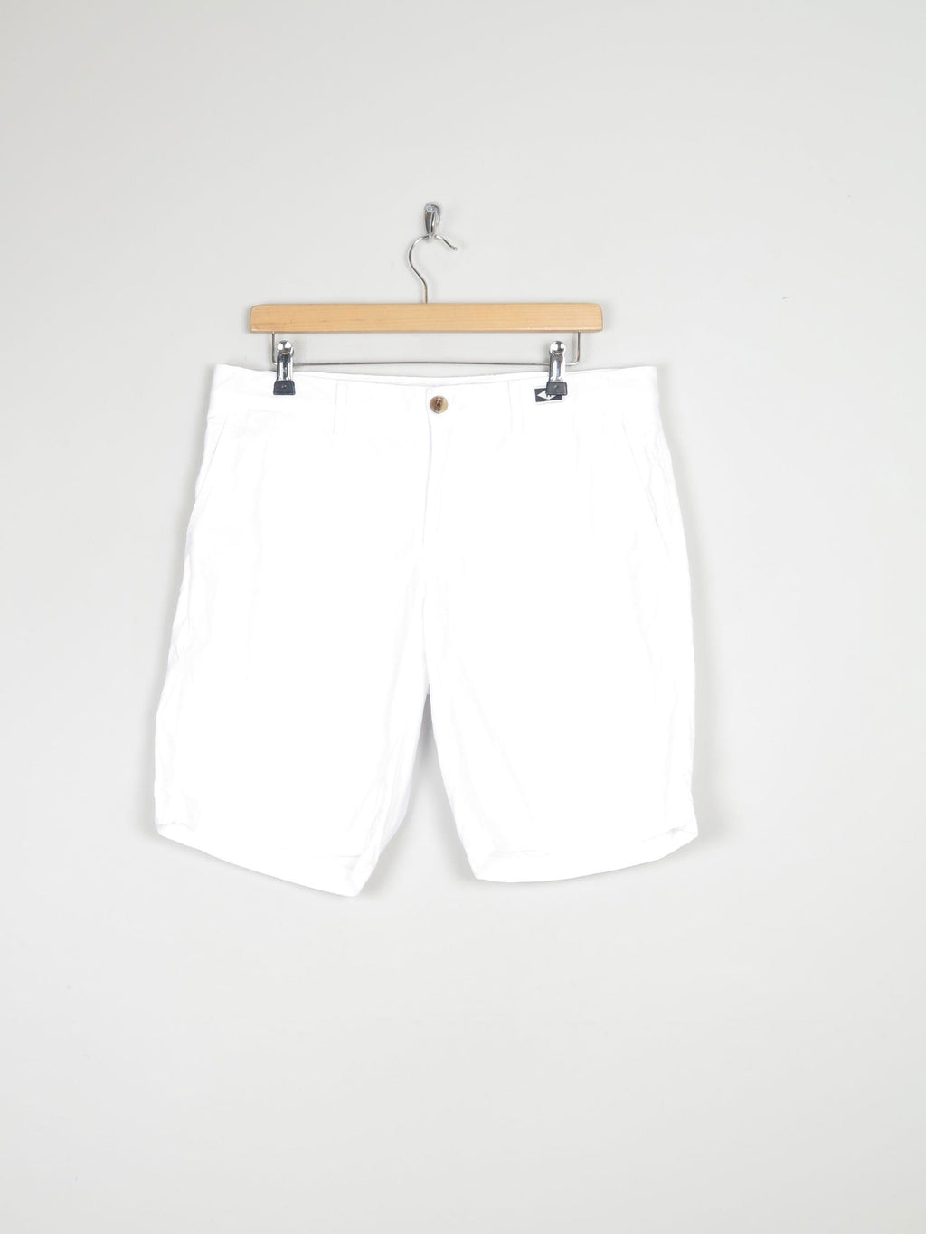 Men's Vintage White Cotton Tommy Hilfiger Shorts 34"W - The Harlequin