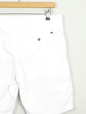 Men's Vintage White Cotton Tommy Hilfiger Shorts 34"W - The Harlequin