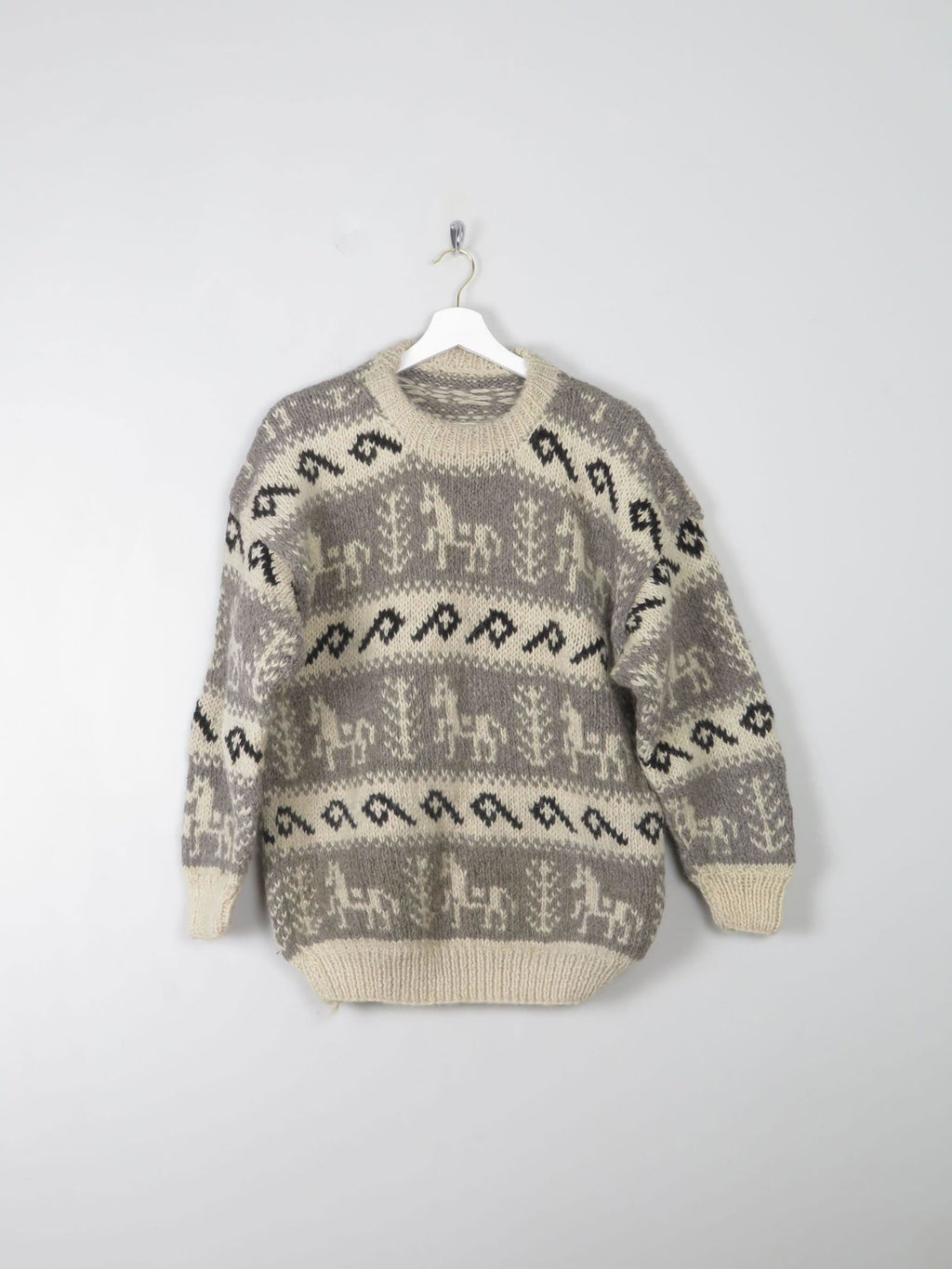 Men's Vintage Wool Printed Jumper M - The Harlequin