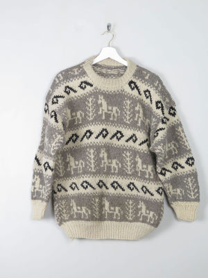 Men's Vintage Wool Printed Jumper M - The Harlequin