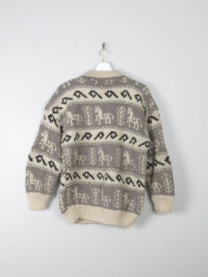 Men's Vintage Wool Printed Jumper M - The Harlequin