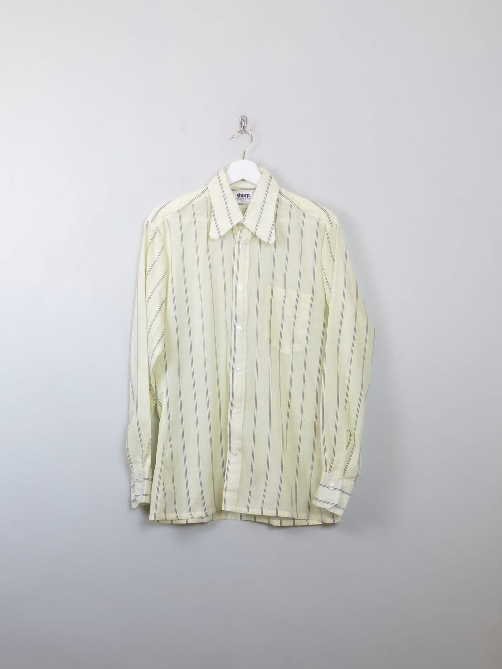 Men's Vintage Yellow Striped Shirt S/M - The Harlequin
