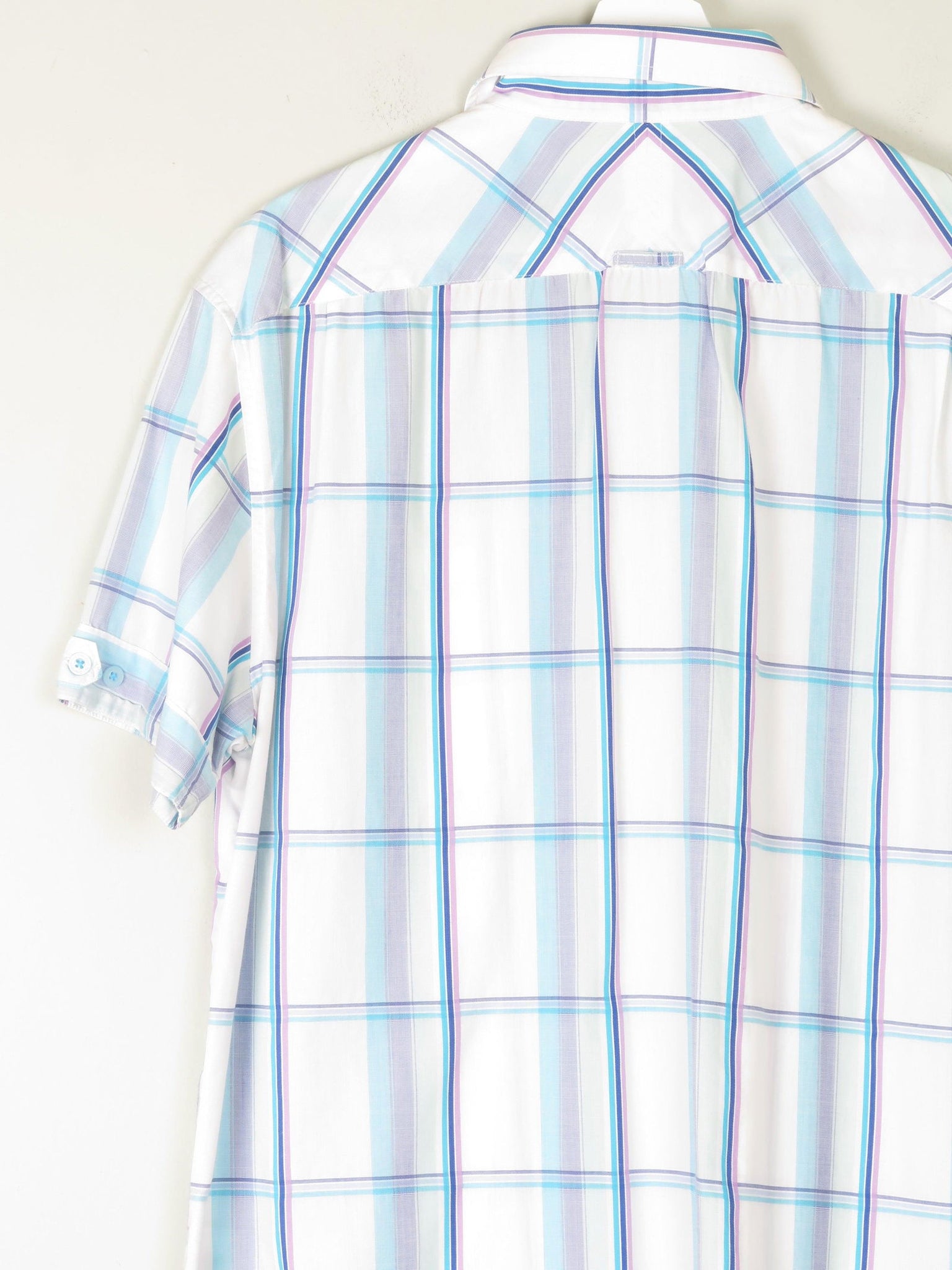 Men's White Cotton Check Short Sleeve Ben Sherman Shirt L - The Harlequin