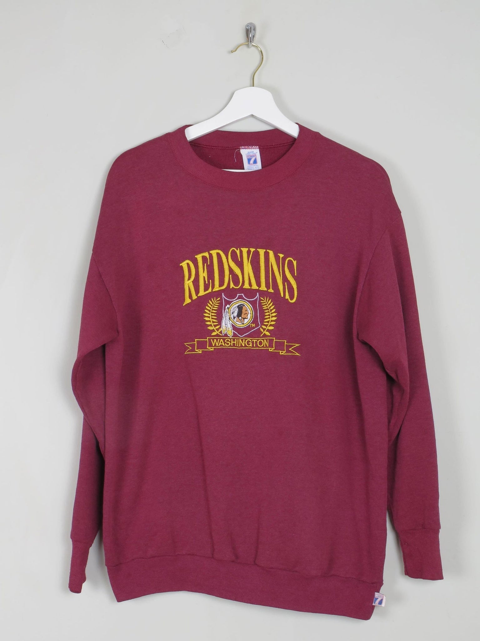 Men's Wine Vintage Embroidered  Logo Sweatshirt S/M - The Harlequin