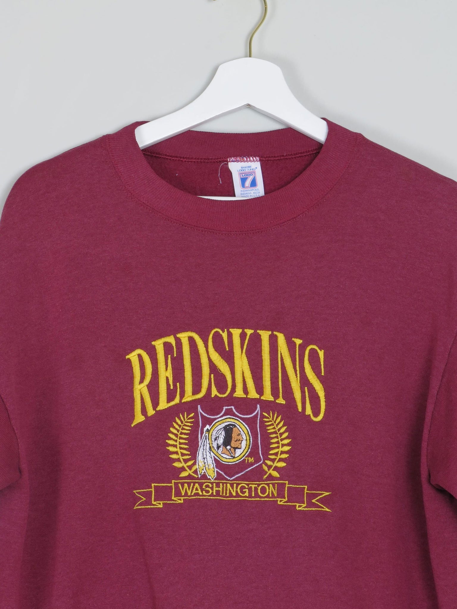 Men's Wine Vintage Embroidered  Logo Sweatshirt S/M - The Harlequin