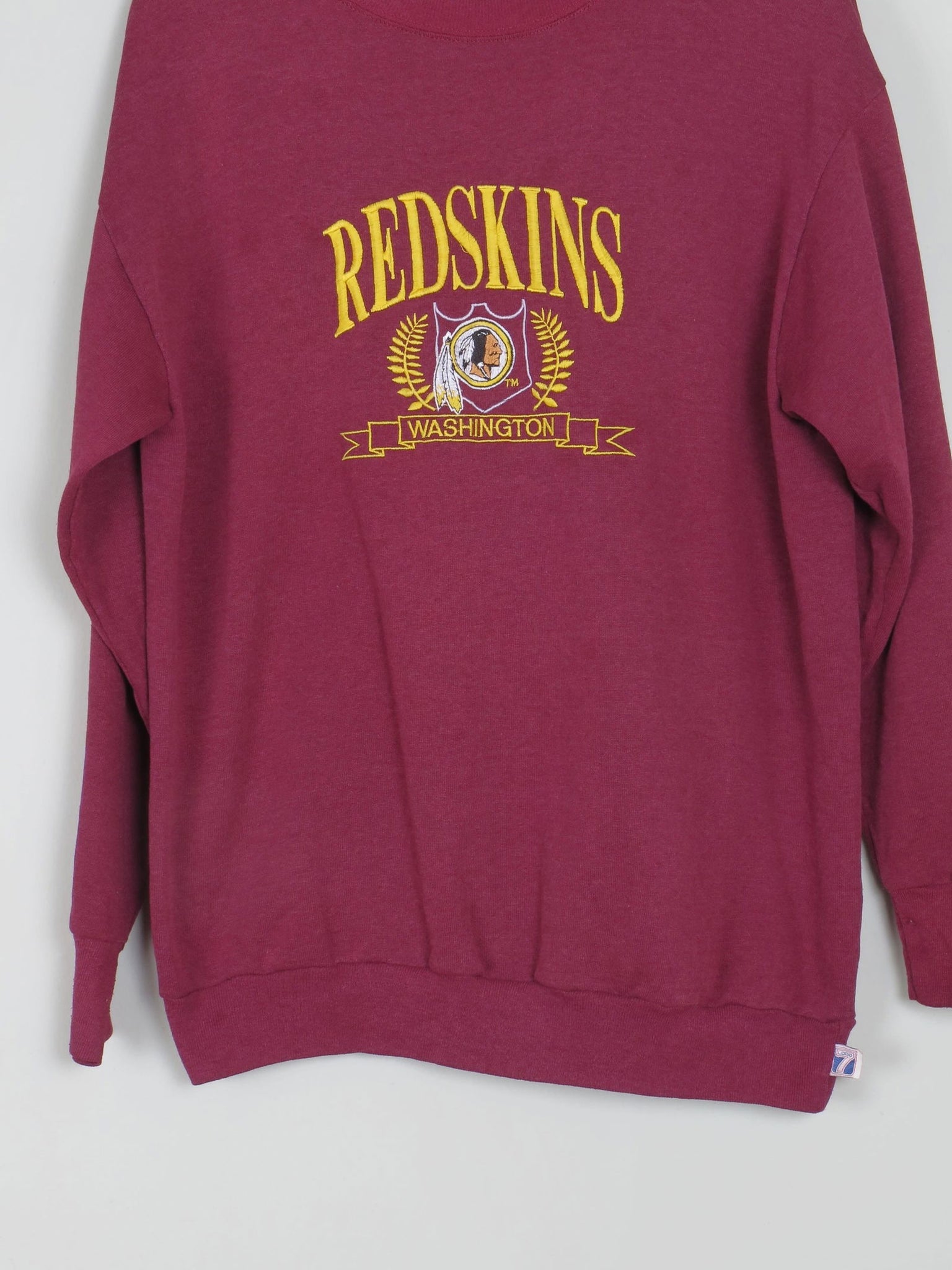 Men's Wine Vintage Embroidered  Logo Sweatshirt S/M - The Harlequin