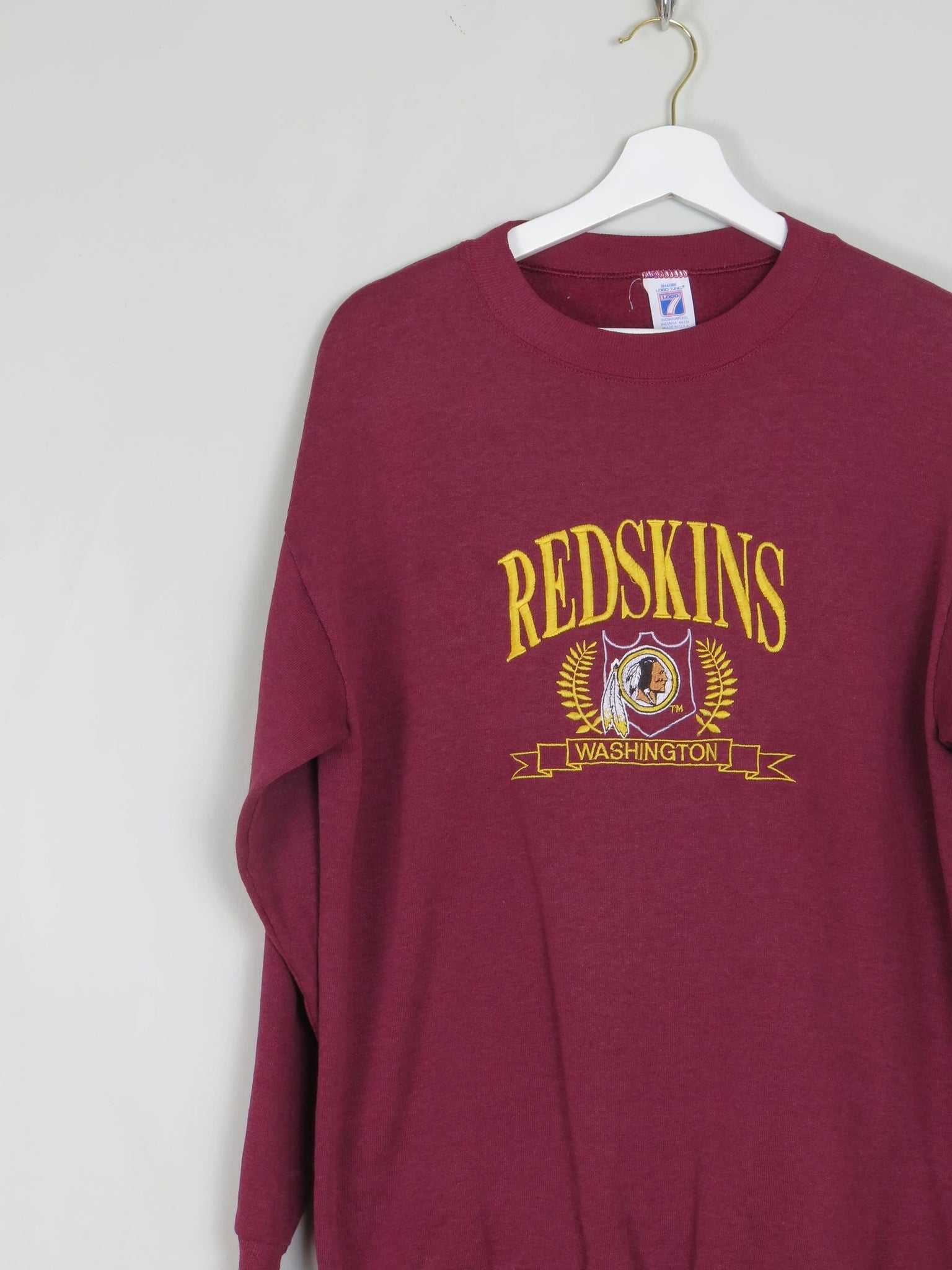 Men's Wine Vintage Embroidered  Logo Sweatshirt S/M - The Harlequin