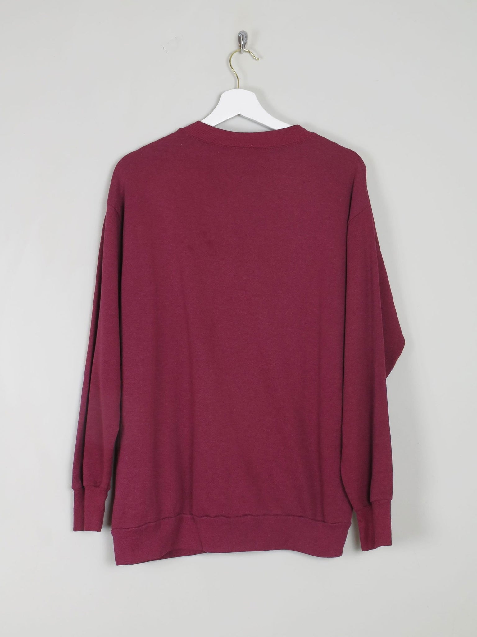 Men's Wine Vintage Embroidered  Logo Sweatshirt S/M - The Harlequin