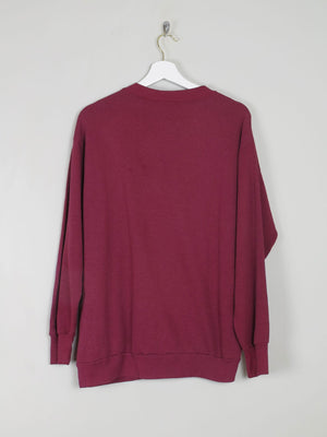 Men's Wine Vintage Embroidered  Logo Sweatshirt S/M - The Harlequin