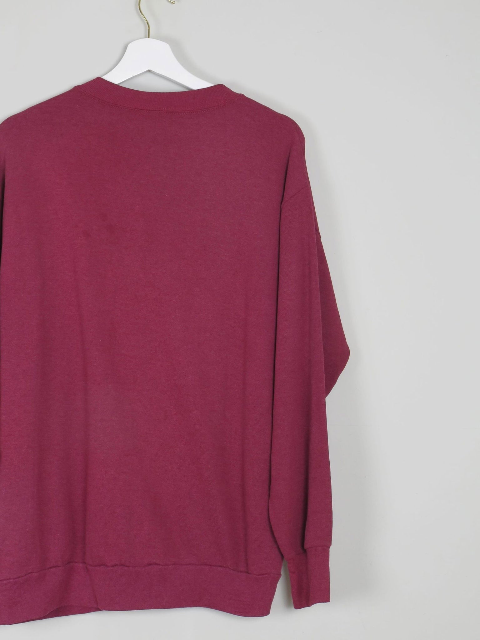 Men's Wine Vintage Embroidered  Logo Sweatshirt S/M - The Harlequin