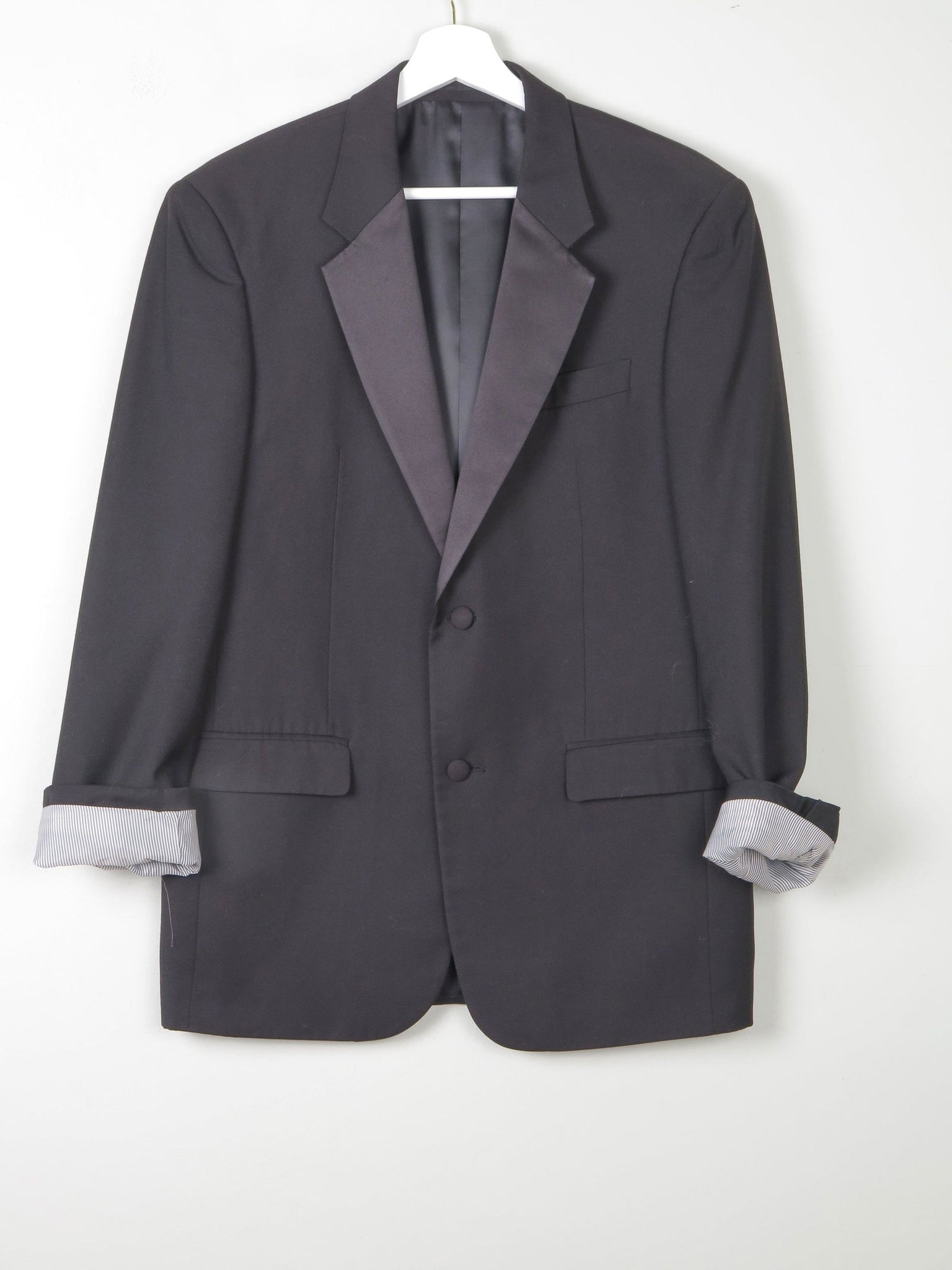 Mens Black Classic Vintage Dinner Jacket/Tuxedo Jacket 40"M - The Harlequin