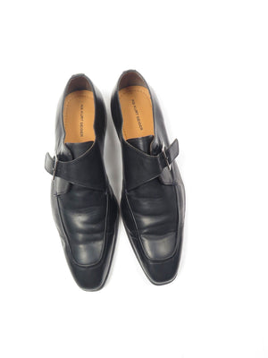 Mens Black Leather Kurt Geiger Shoes With Buckle 44 - The Harlequin