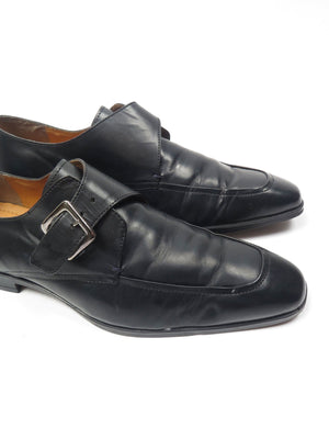 Mens Black Leather Kurt Geiger Shoes With Buckle 44 - The Harlequin