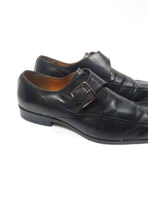 Mens Black Leather Kurt Geiger Shoes With Buckle 44 - The Harlequin