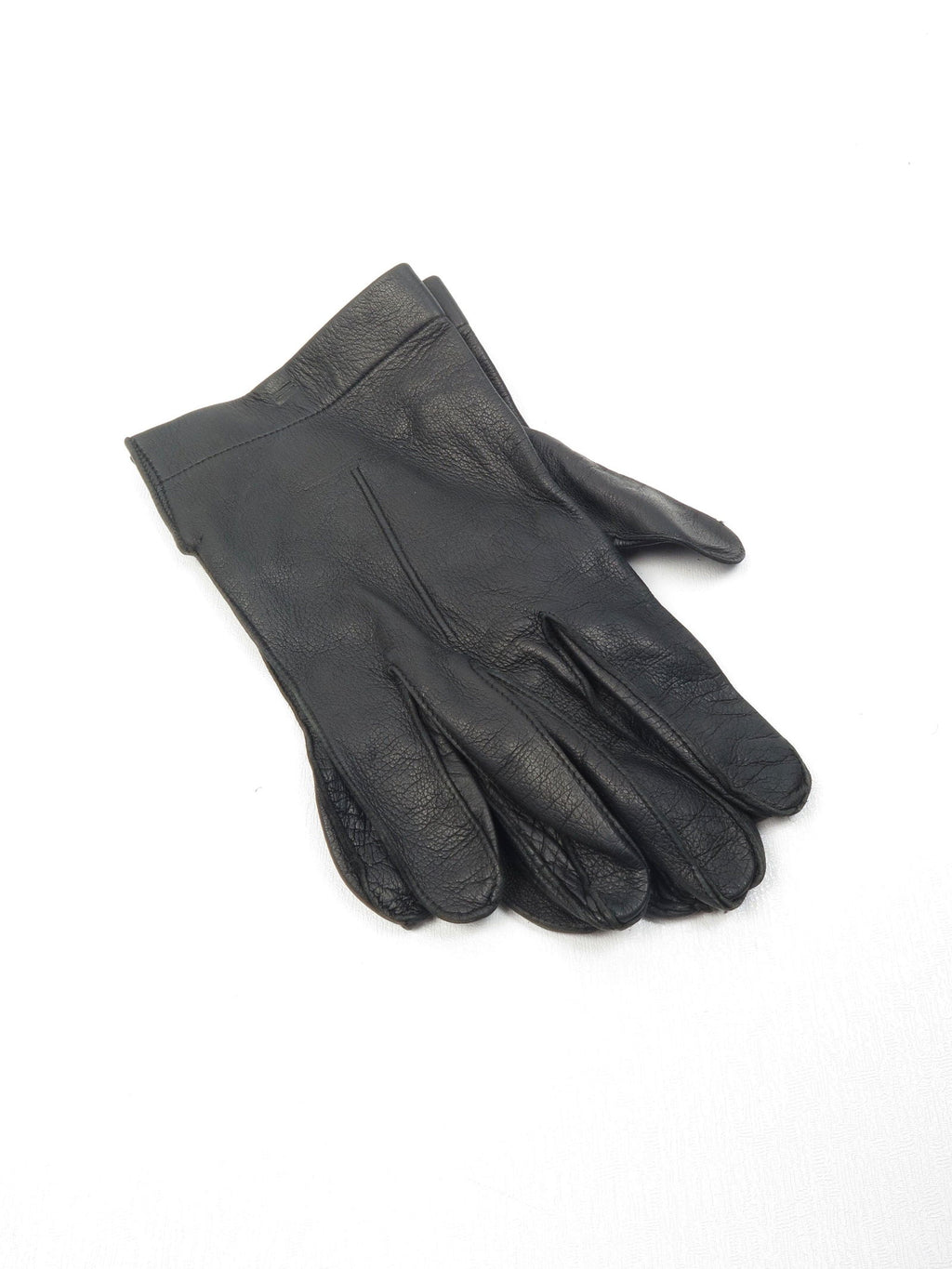 Mens Black Leather Vintage Gloves 8.5 - The Harlequin
