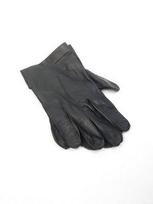 Mens Black Leather Vintage Gloves 8.5 - The Harlequin