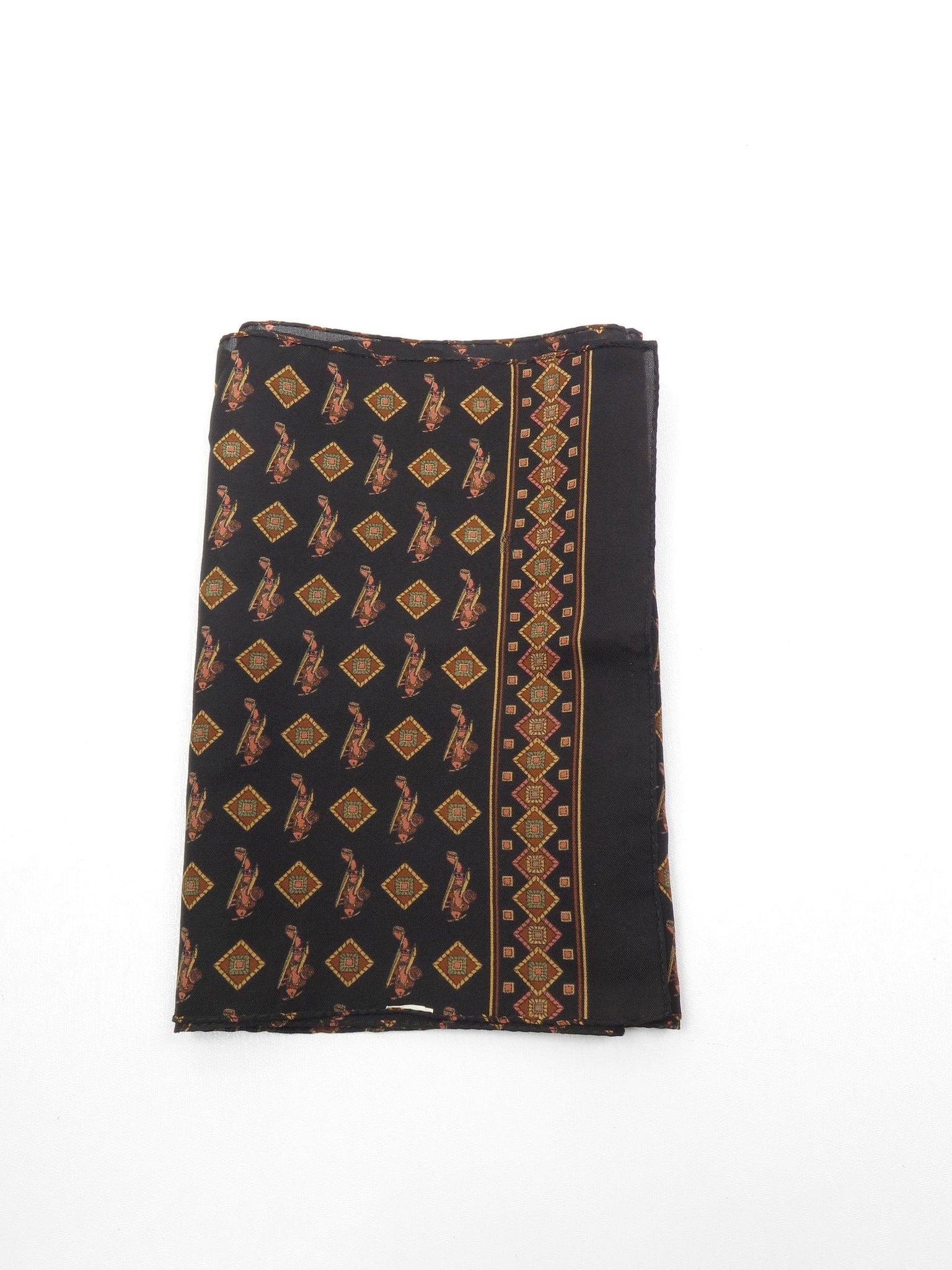 Mens Black Plane Monogramed Printed Scarf - The Harlequin