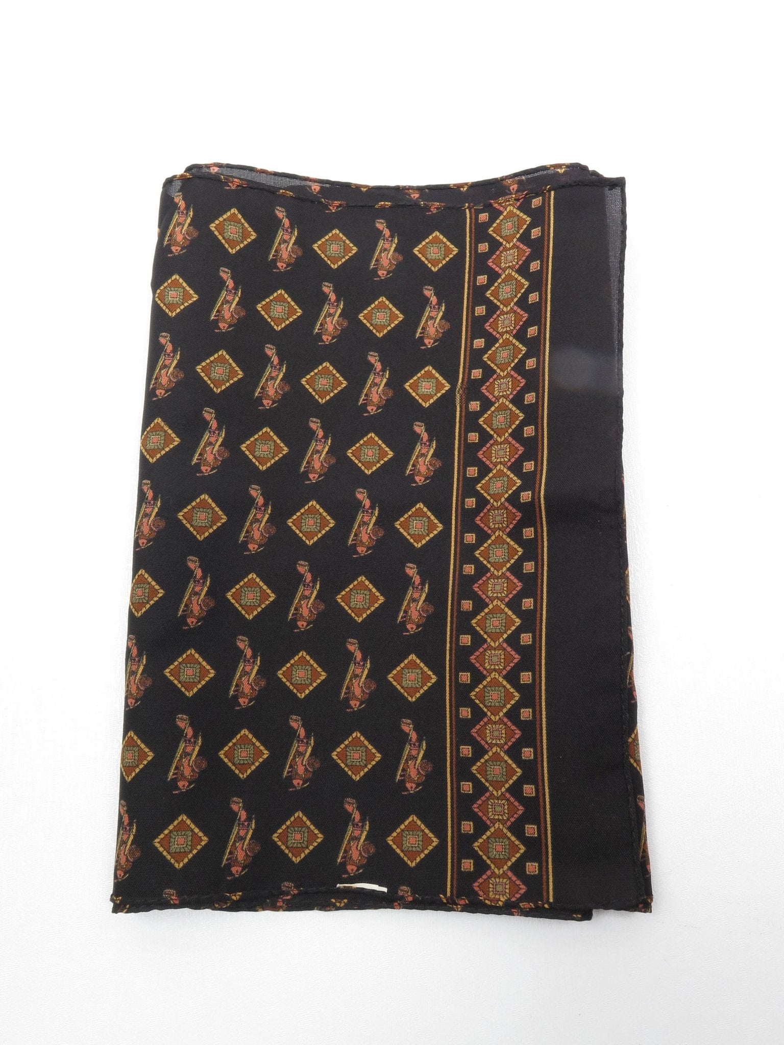 Mens Black Plane Monogramed Printed Scarf - The Harlequin