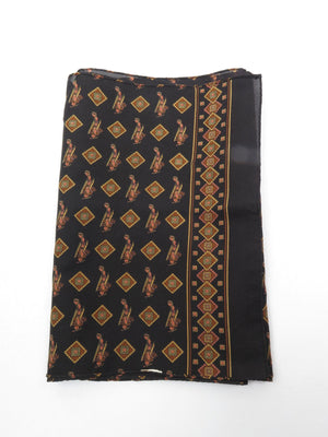 Mens Black Plane Monogramed Printed Scarf - The Harlequin