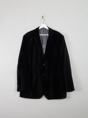 Mens Black Vintage Velvet Pierre Cardin Jacket 46"L - The Harlequin
