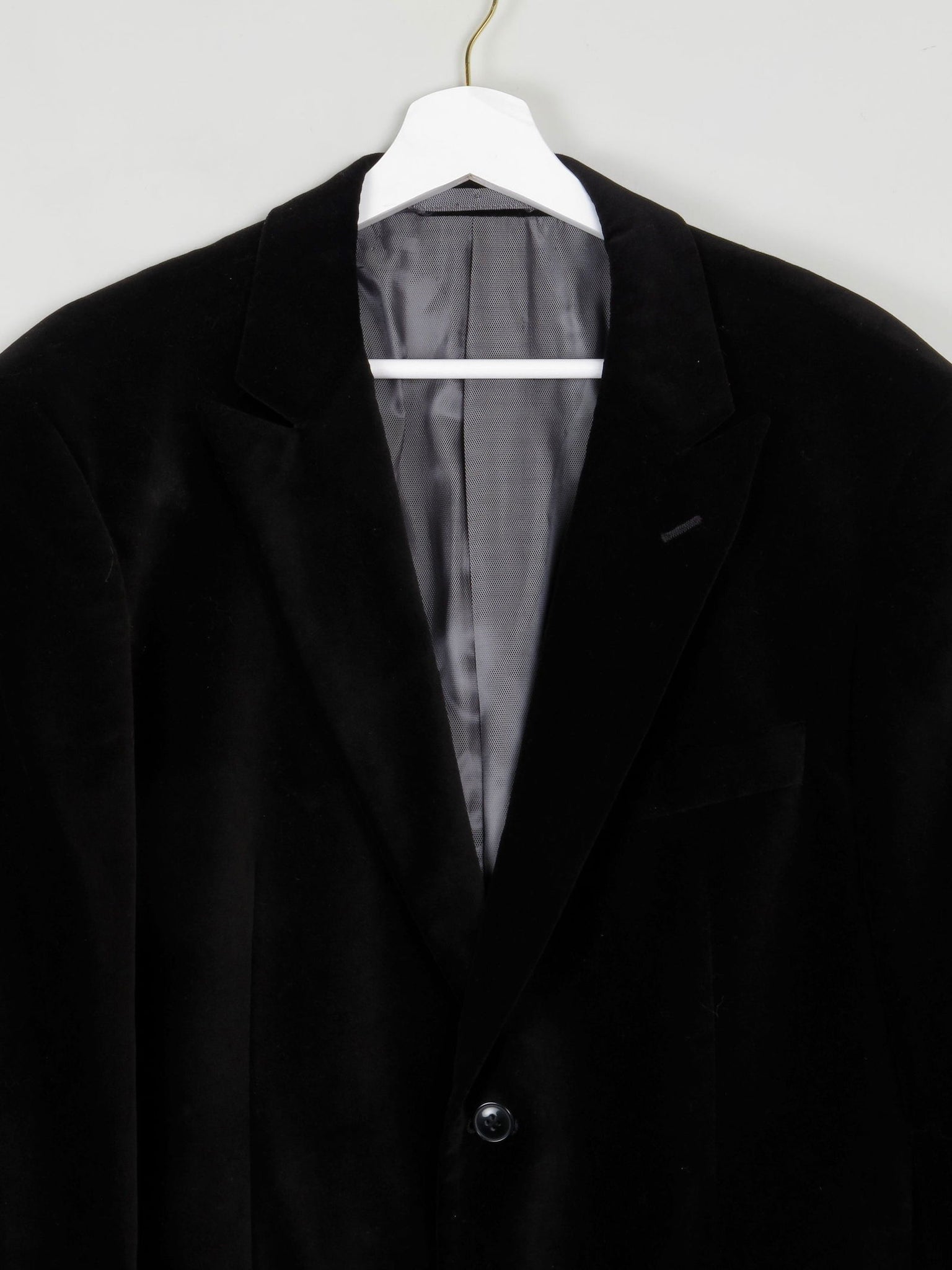 Mens Black Vintage Velvet Pierre Cardin Jacket 46"L - The Harlequin